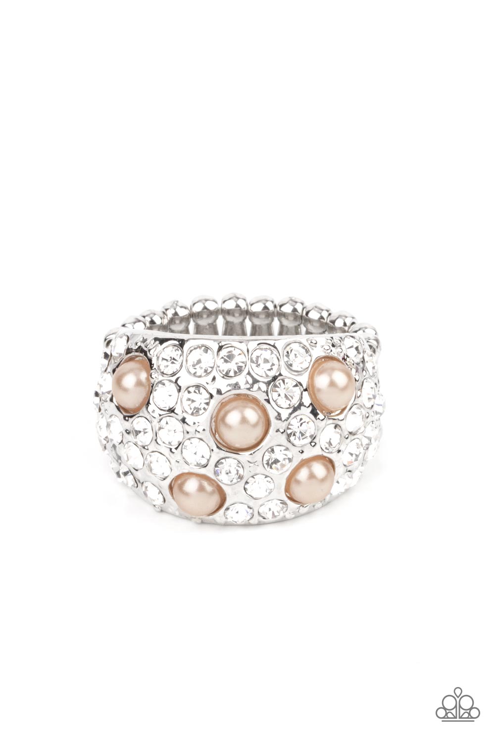 Gatsbys Girl - Champaign pearl Ring Paparazzi