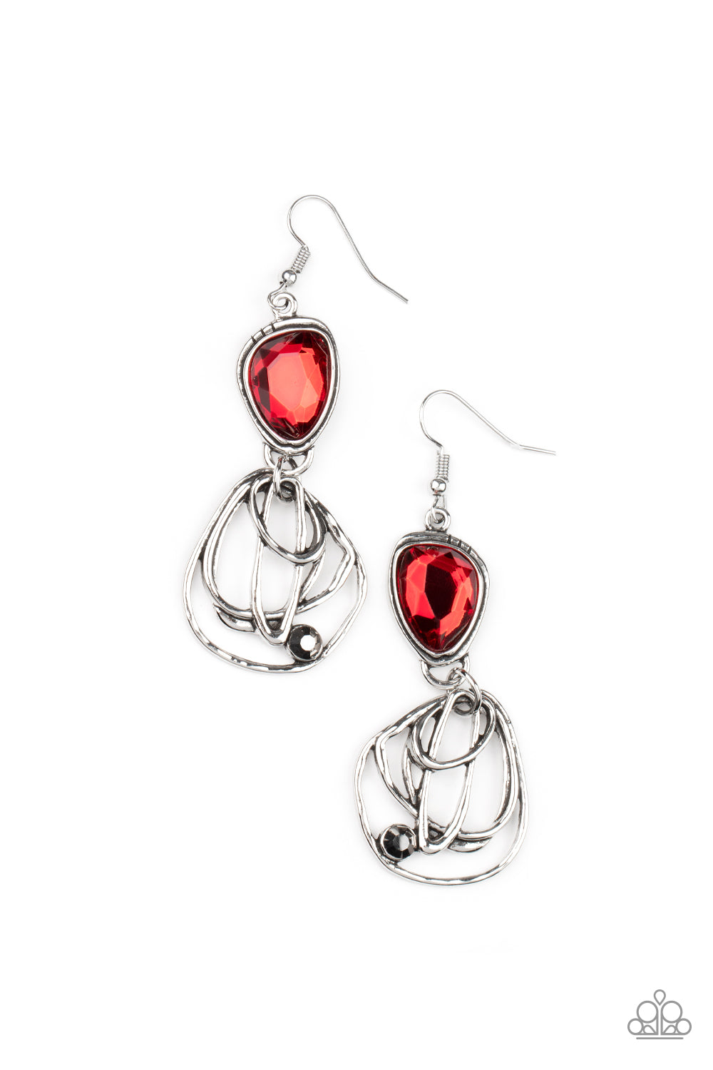 Galactic Drama - Red - Paparazzi Earrings