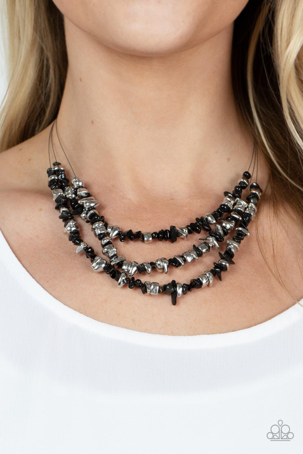 Placid Pebbles - Black Paparazzi Necklace