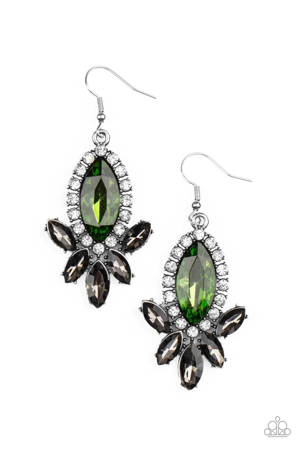 Serving Up Sparkle - Green - Paparazzi Earrings