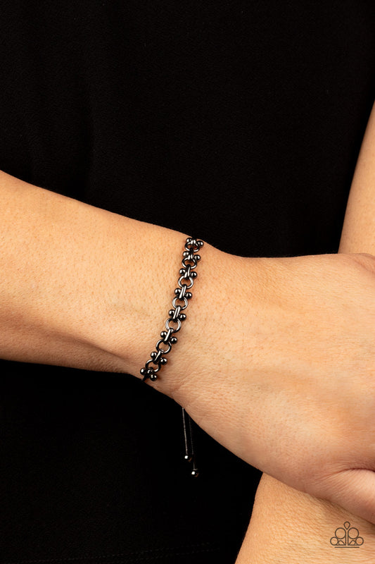 Paparazzi Slide On Over - Black Bracelet