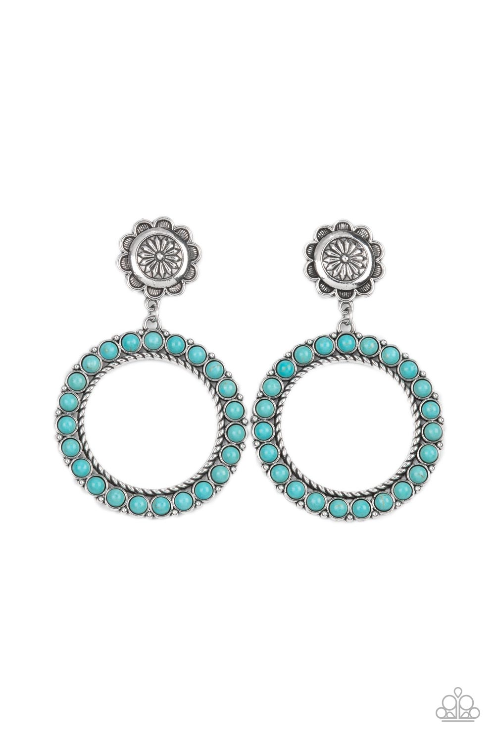 Playfully Prairie - Turquoise Paparazzi Earrings