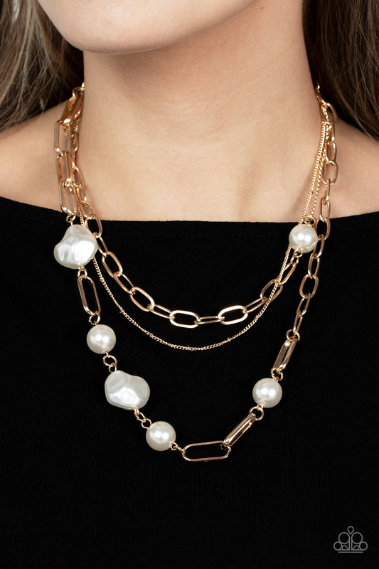 Modern Innovation - Gold Paparazzi Necklace