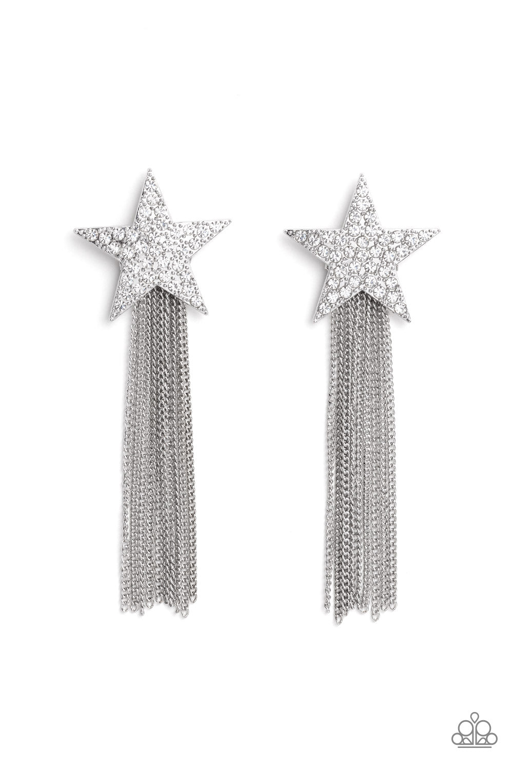 Paparazzi- Superstar Solo - White Earrings