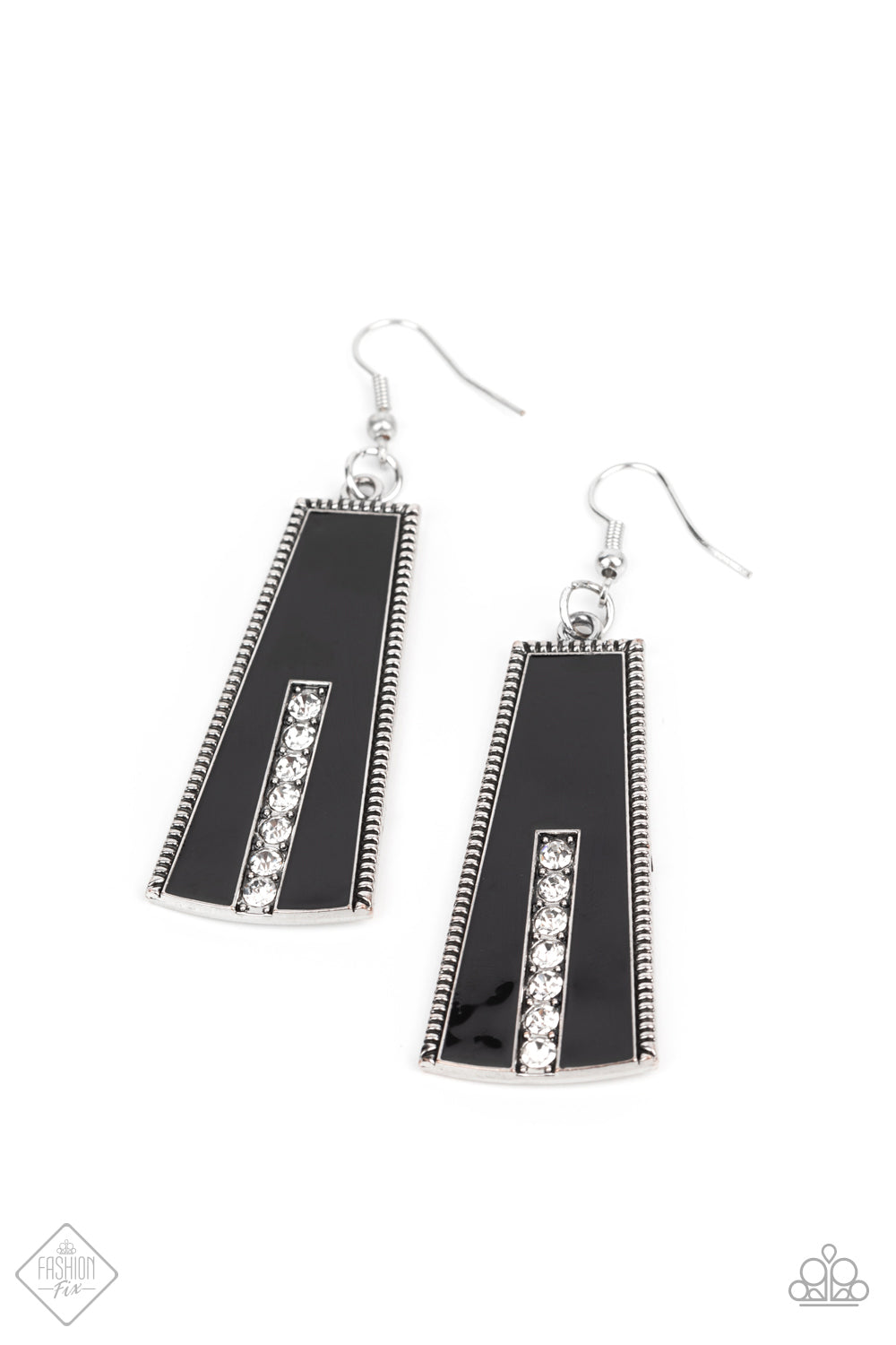 Paparazzi Earrings - Demandingly Deco - Black