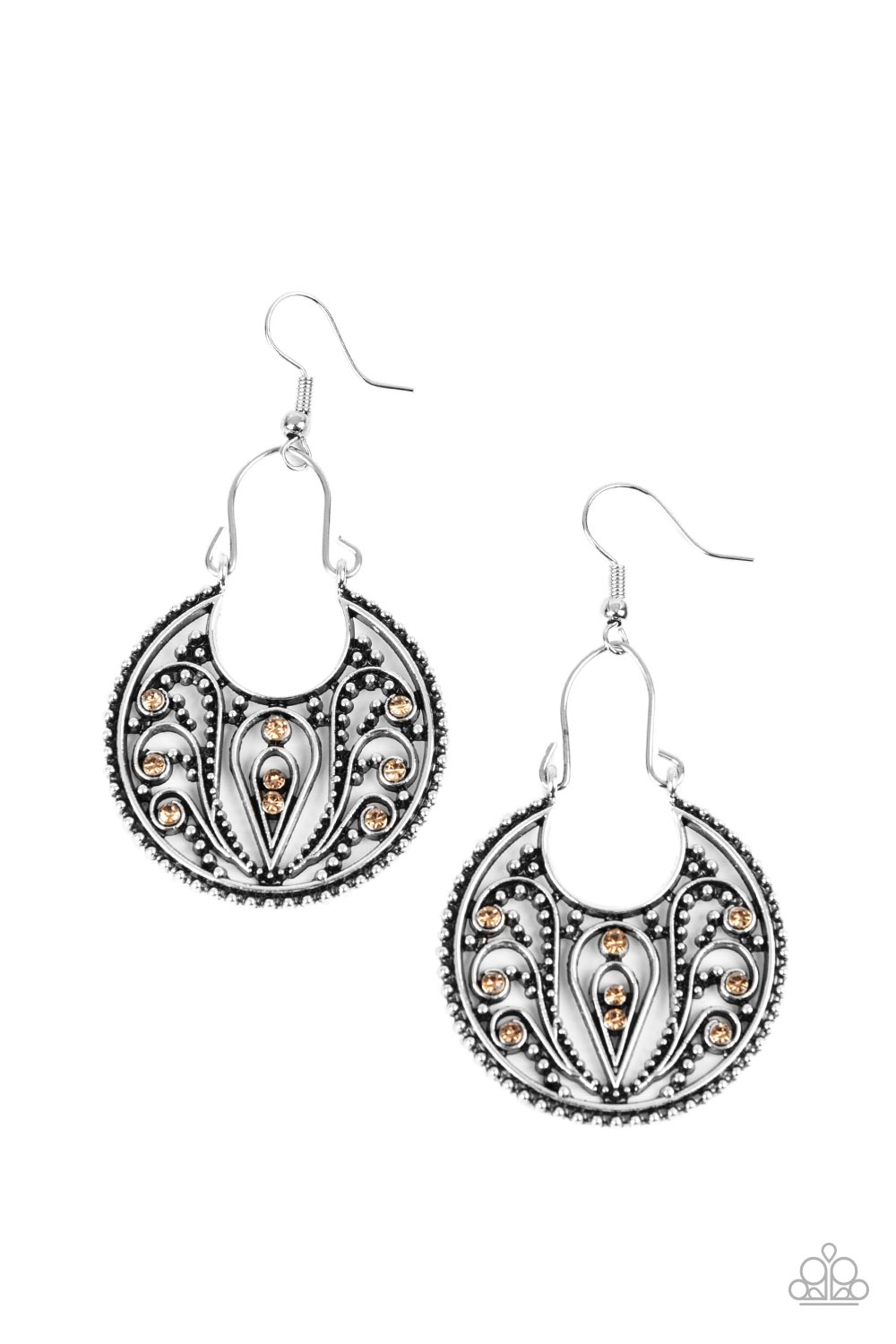 Paparazzi- Vineyard Villa - Brown/Silver Earrings