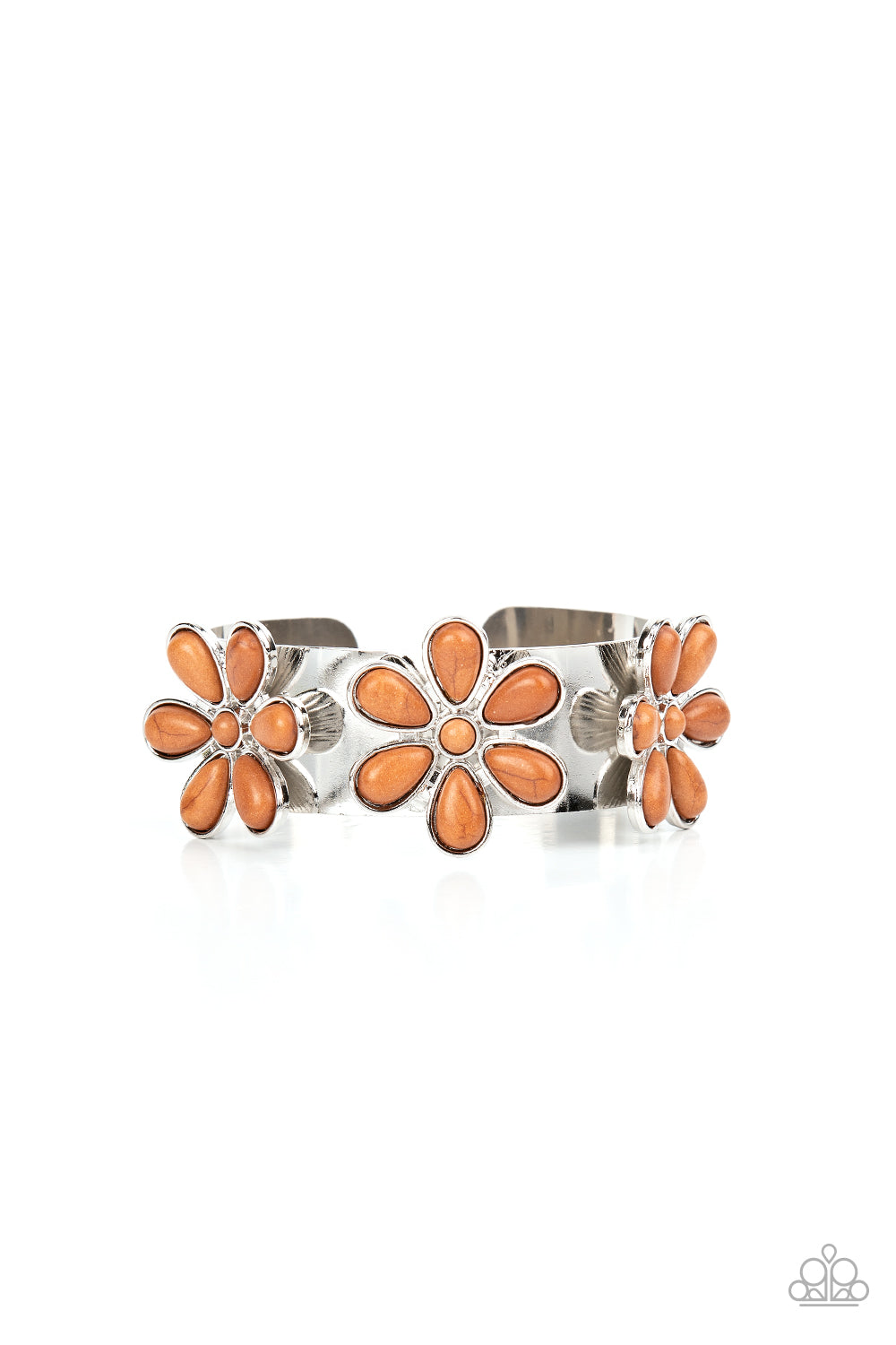 Desert Flower Patch - Brown Bracelet-Paparazzi