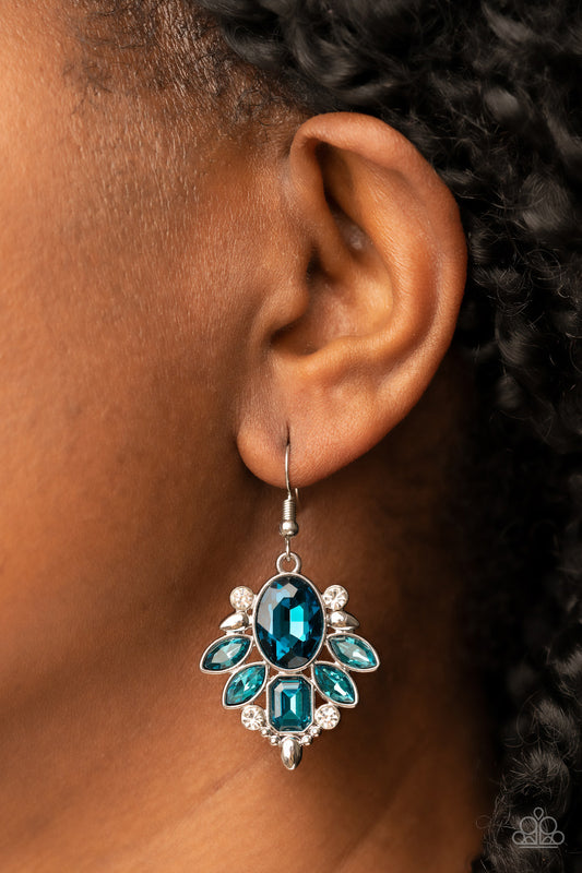 Glitzy Go-Getter - Blue - Paparazzi Earrings