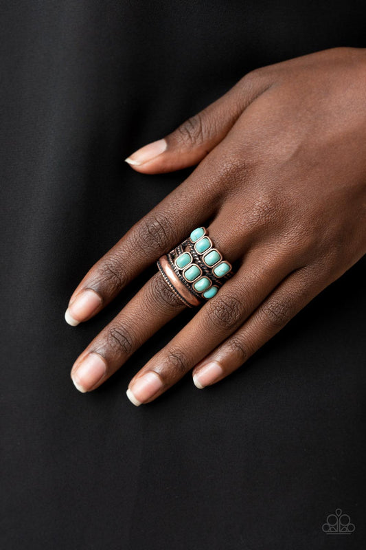 Paparazzi Mojave Monument - Turquoise Ring