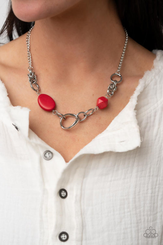 Paparazzi - Sonoran Solo - Red Necklace