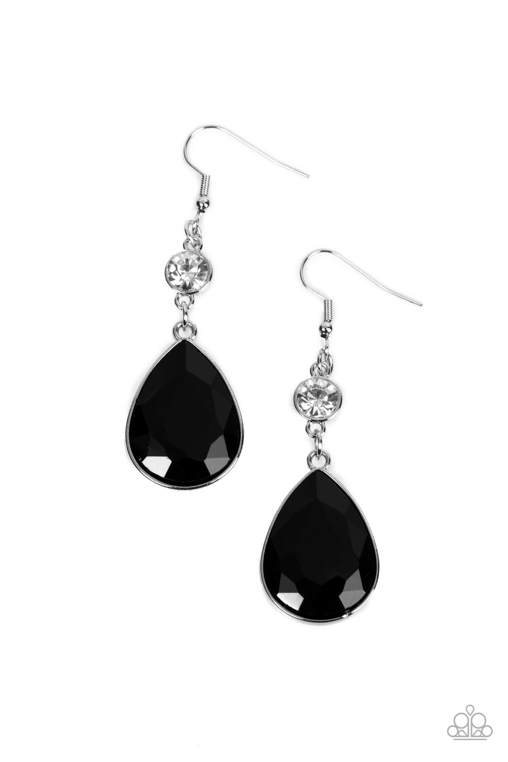 Smile for the Camera - Black - Paparazzi Earrings