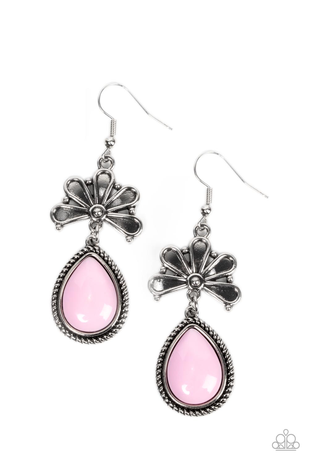 Paparazzi - Brightly Blooming - Pink Earrings