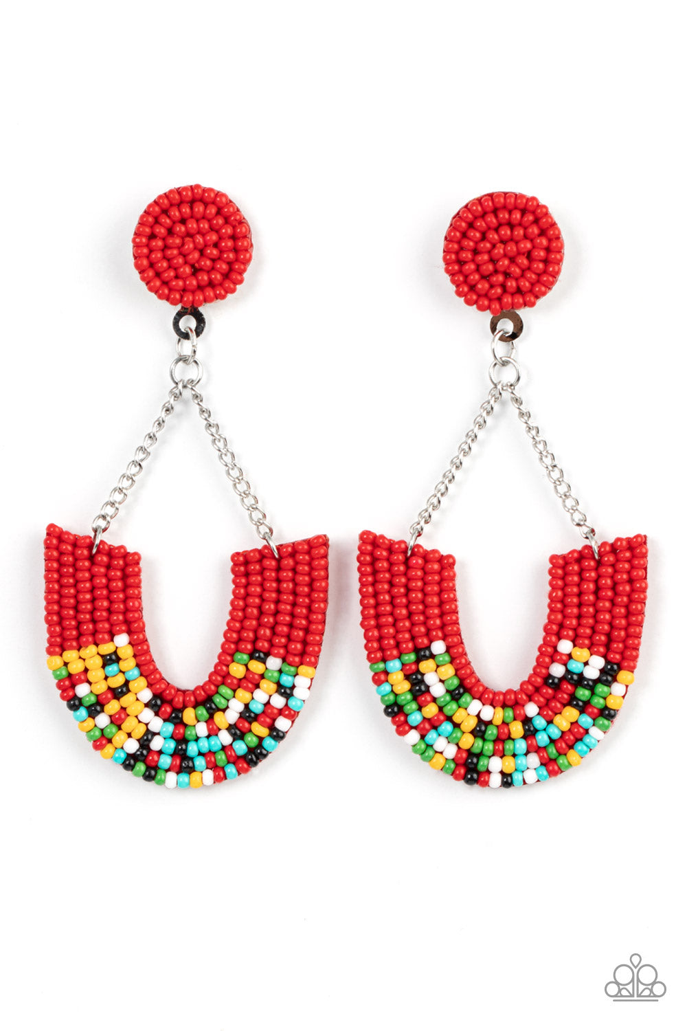 Paparazzi Make it RAINBOW - Red Earrings