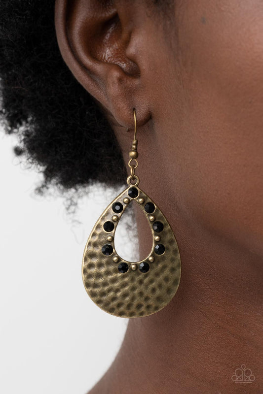 Paparazzi - Terraform Twinkle - Black Earrings