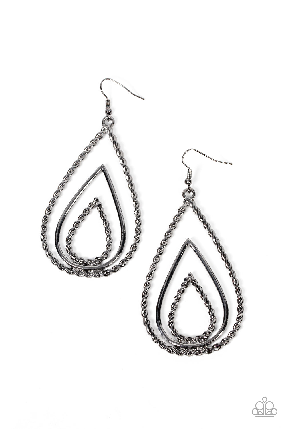 Paparazzi- Tastefully Twisty - Black Earrings