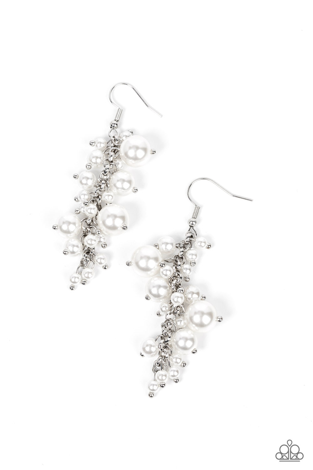 The Rumors are True - White Paparazzi Earrings