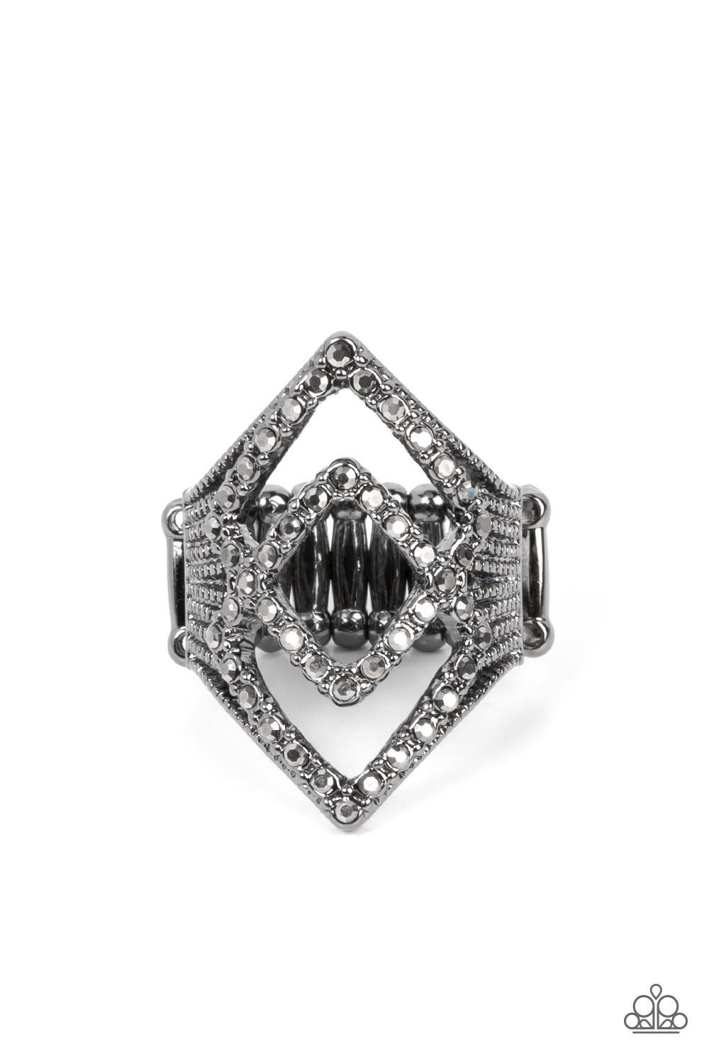 Diamond Duet - Black Paparazzi Ring