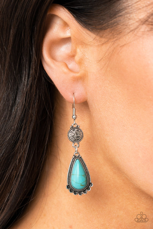 Paparazzi - Montana Mountains - Blue Earrings