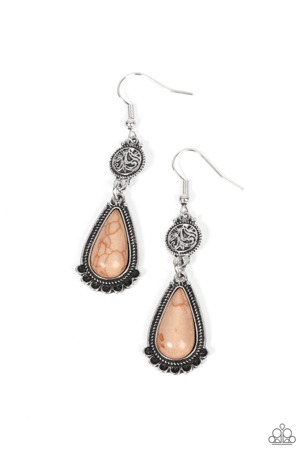 Paparazzi Montana Mountains Brown Earrings