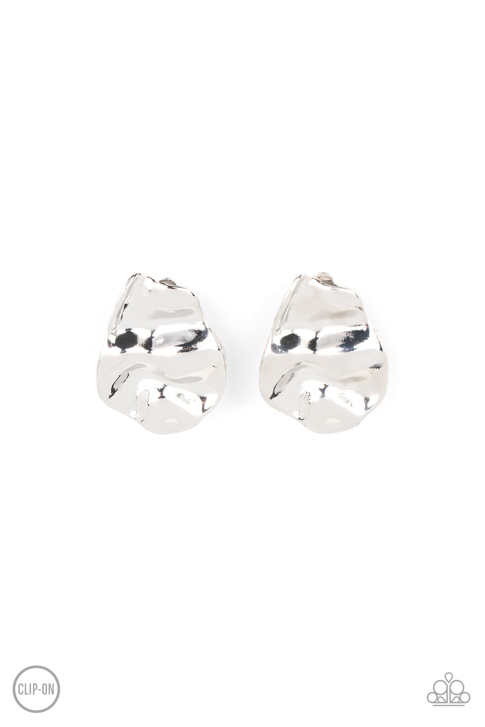 Paparazzi Raise the RUCHE Silver CLIP-ON Earrings