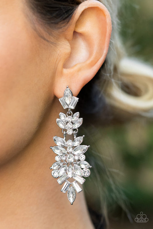 Frozen Fairytale - White Paparazzi Earrings