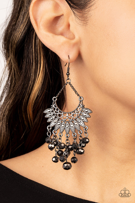 Paparazzi - Chromatic Cascade - Black Earrings