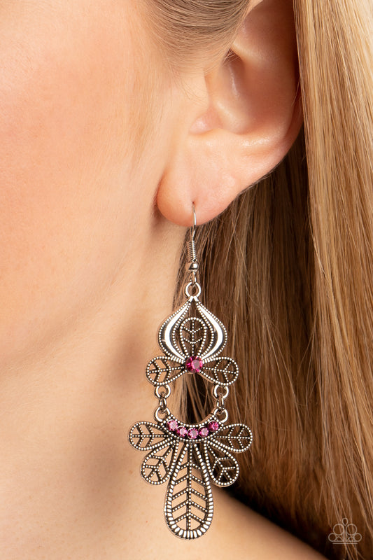 Paparazzi - Galapagos Gala - Pink Earrings in