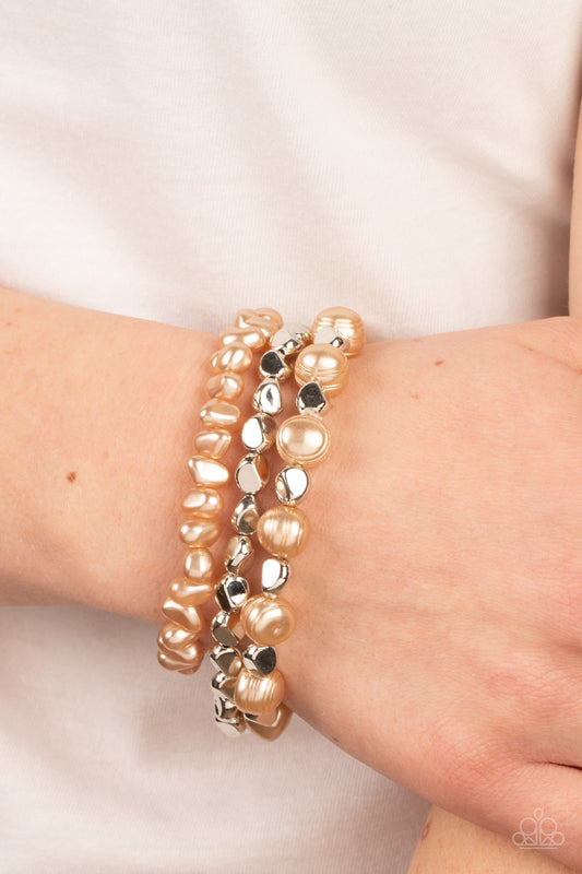 Paparazzi - Shoreside Soiree - Brown Bracelet