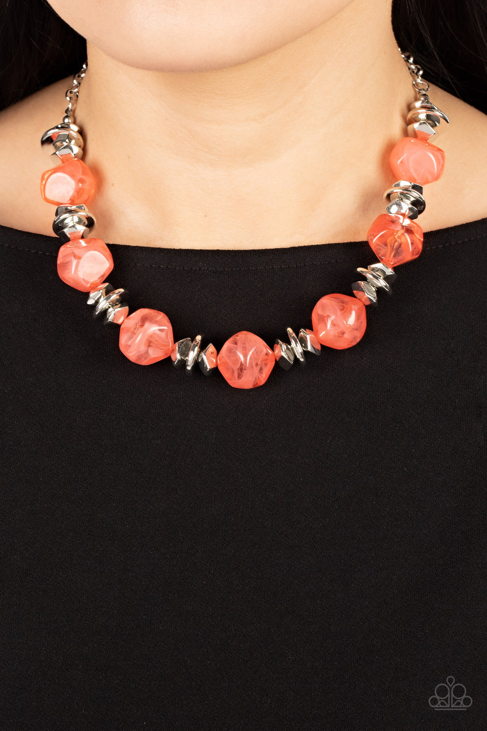 Paparazzi Island Ice - Orange Necklace