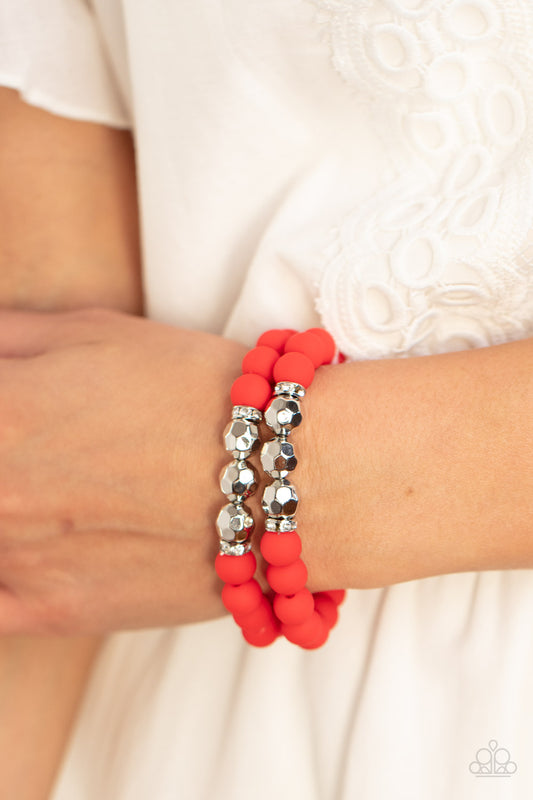 Paparazzi - Dip and Dive - Red Bracelet