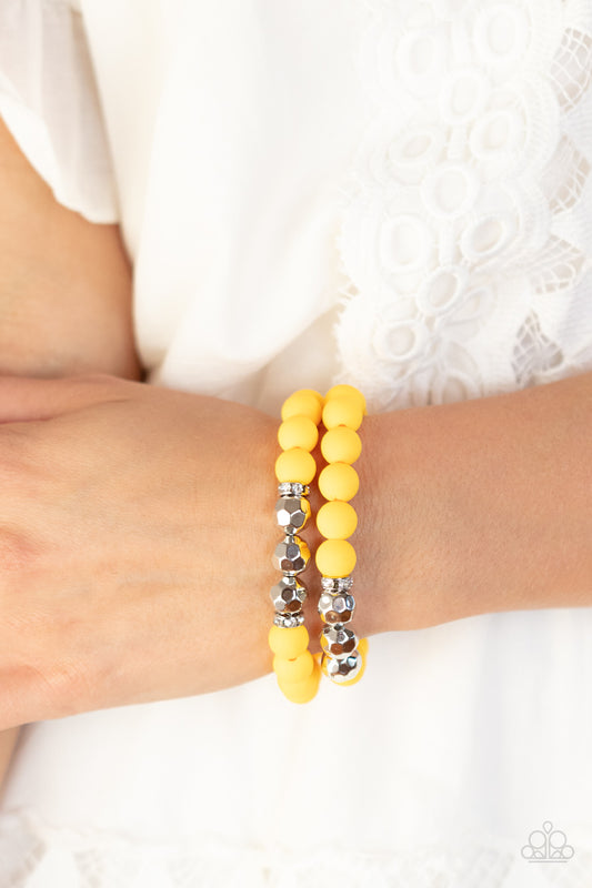 Paparazzi - Dip and Dive - Yellow Bracelet