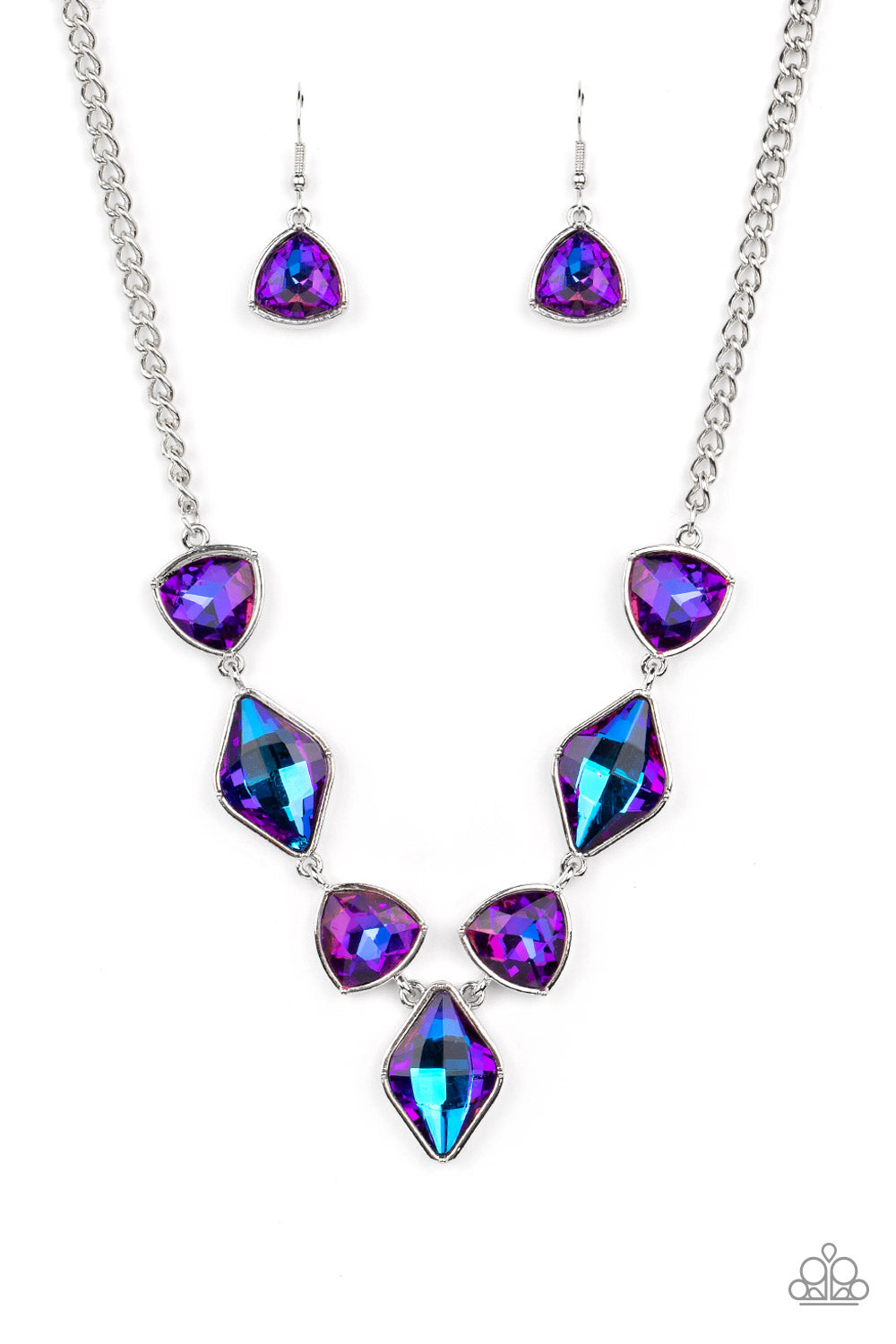 Paparazzi- Glittering Geometrics - Purple Necklace