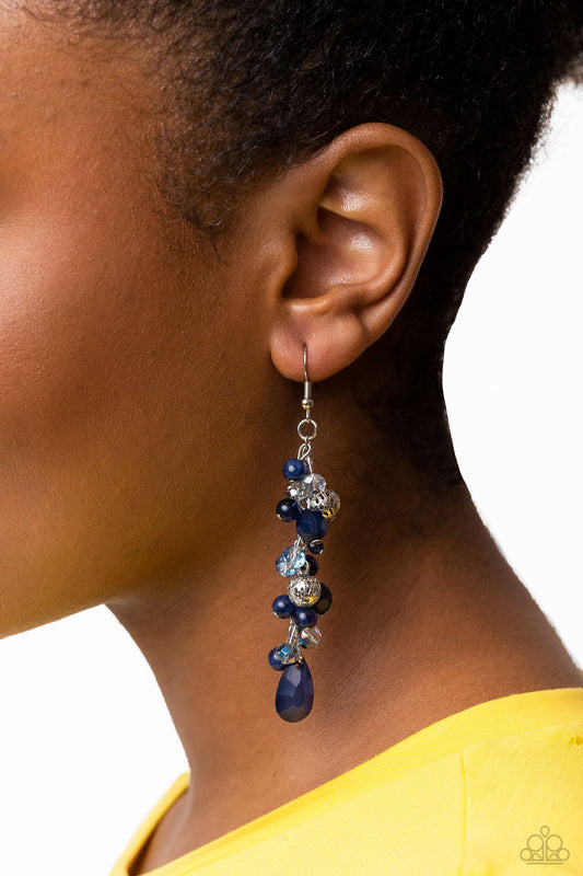 Paparazzi - Cheeky Cascade - Blue Earrings