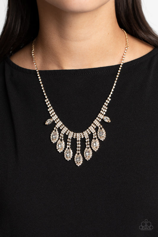 Paparazzi - REIGNING Romance - Gold Necklace