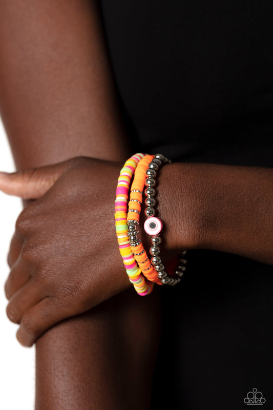 Paparazzi - Sam EYE Am - Multi (Orange-Neon) Bracelet