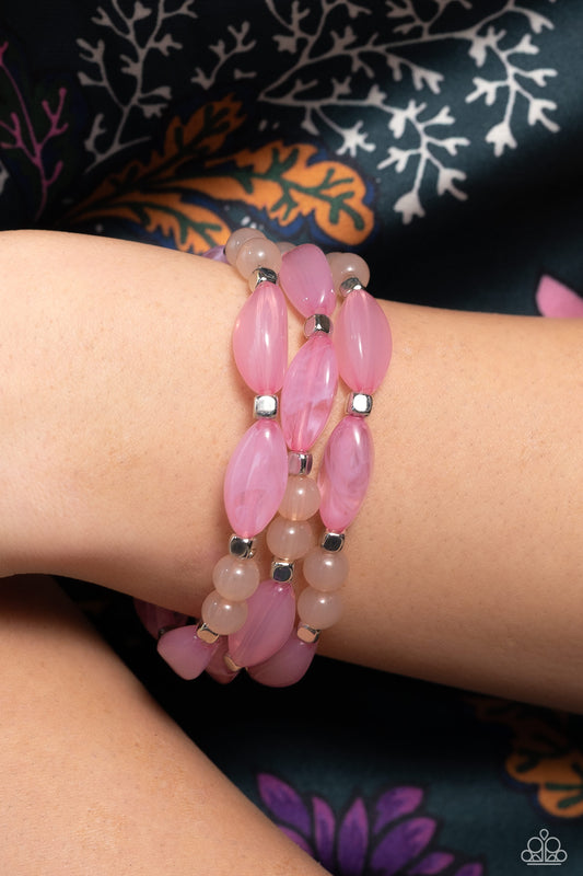 Paparazzi - BEAD Drill - Pink Bracelet