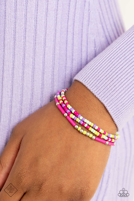 Paparazzi - Shoreline Sketch - Pink Bracelet