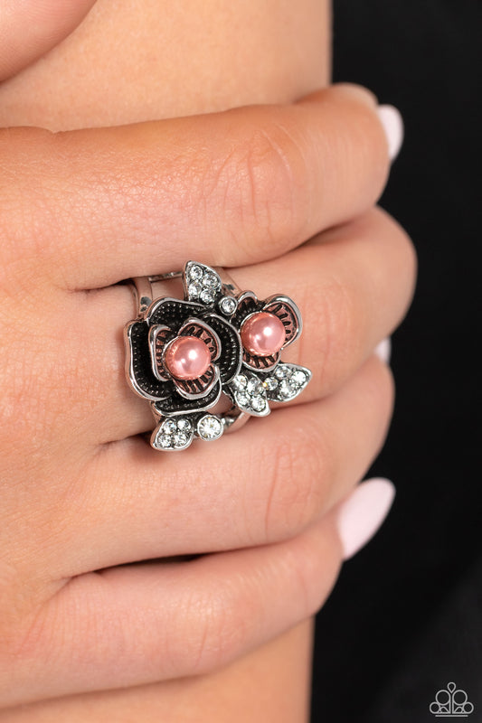 Paparazzi - Fine-BLOOMING - Coral Ring