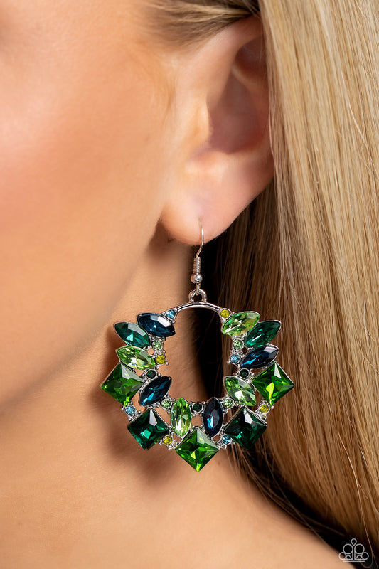 Paparazzi - Wreathed in Watercolors - Green Earrings