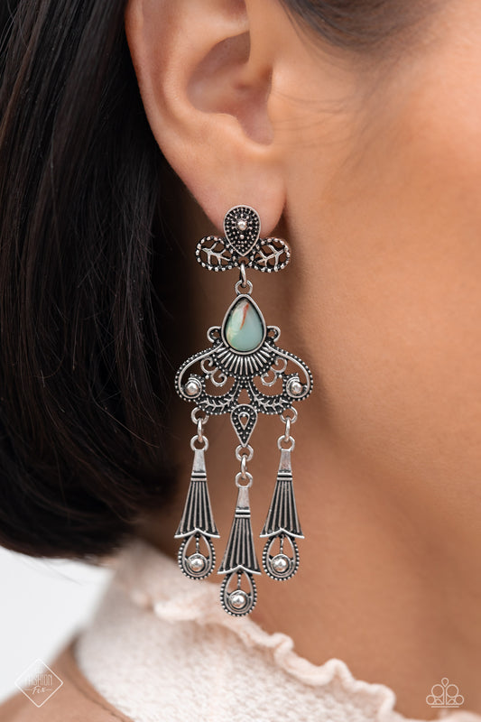 Paparazzi - Revered Rustic - Turquiose Earrings