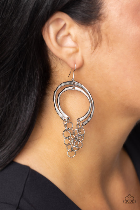 Paparazzi - Dont Go CHAINg-ing - Silver Earrings