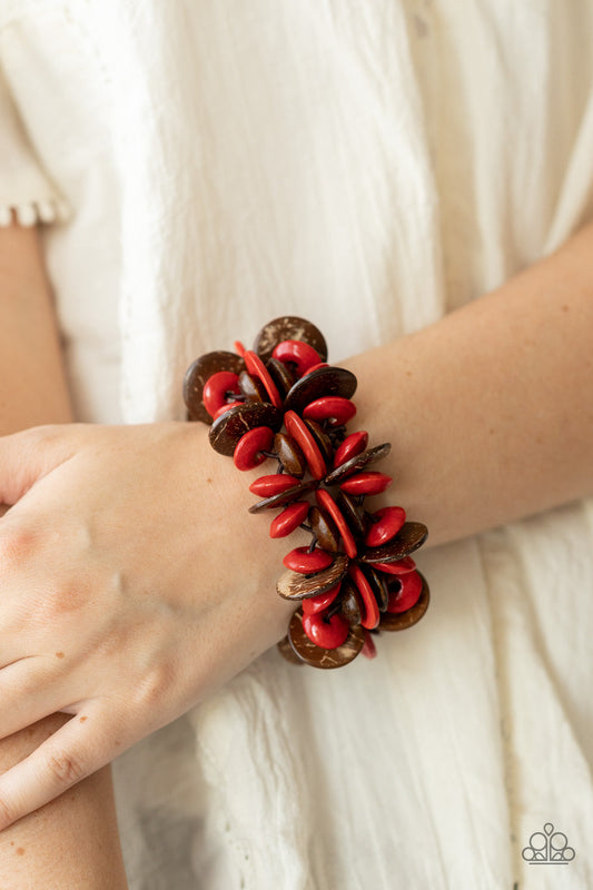 Caribbean Canopy Bracelet - Red Paparazzi
