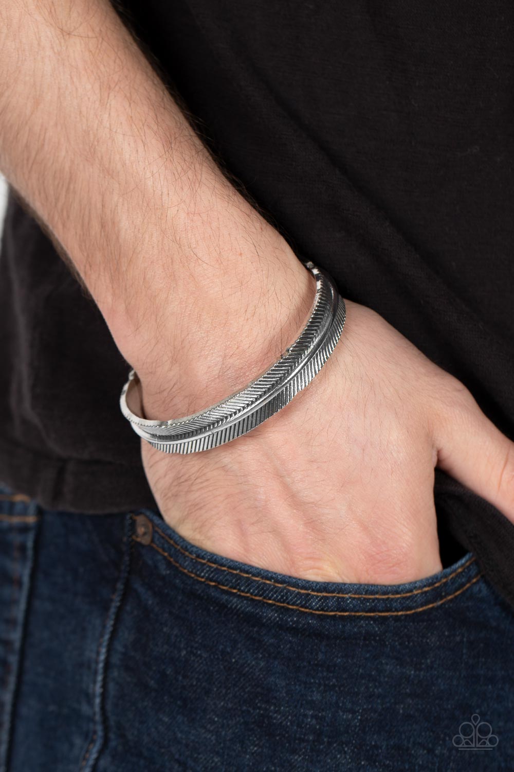 Paparazzi QUILL-Call - Silver Men's Bracelet