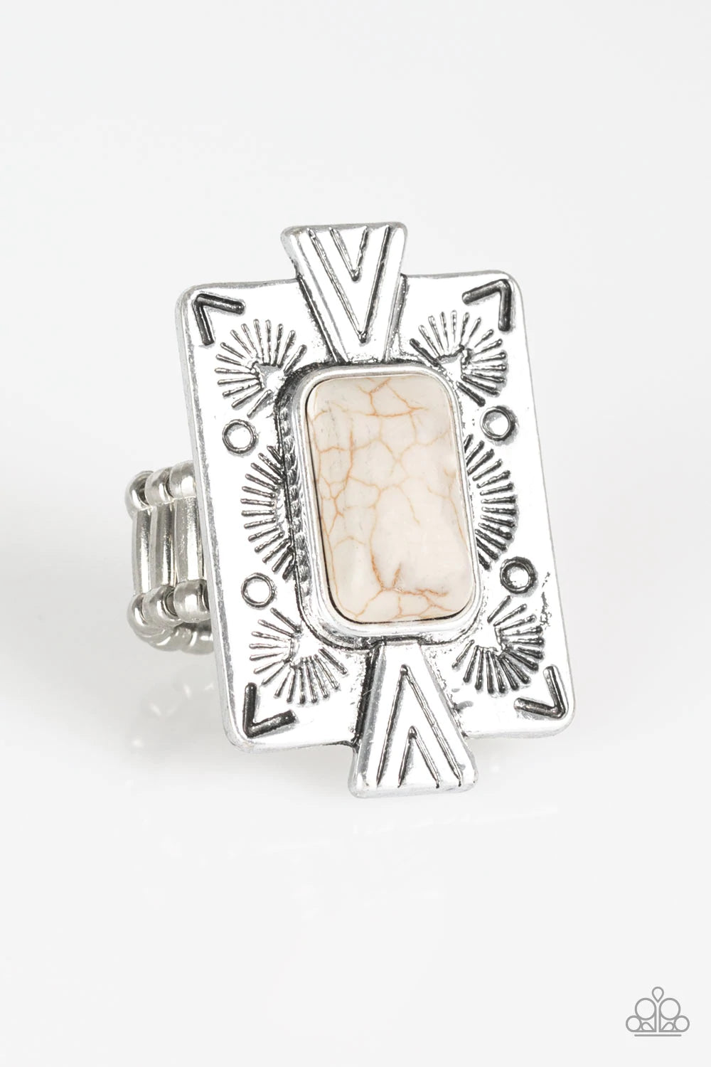 Stone Cold Couture - white - Paparazzi ring