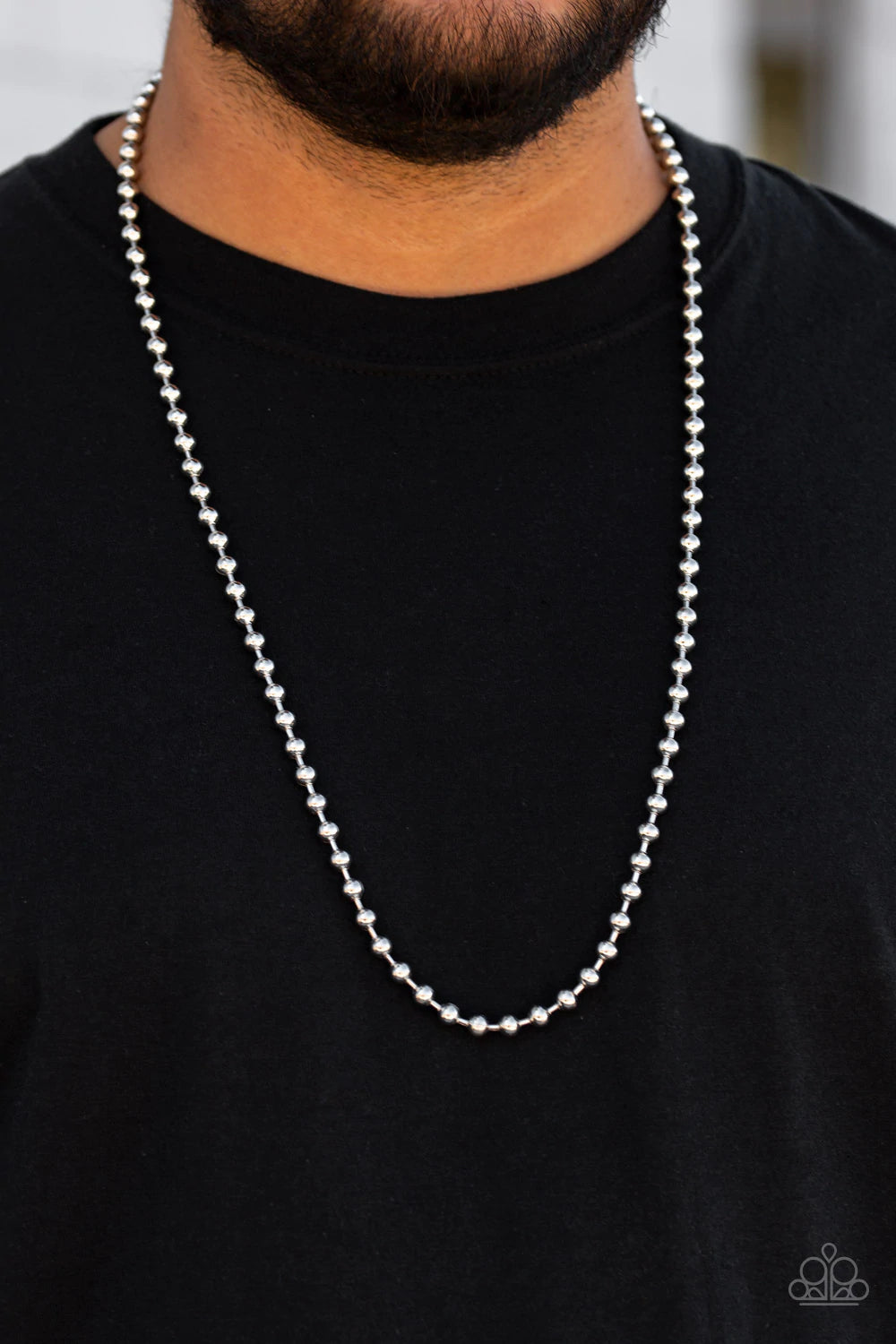 Paparazzi Mardi Gras Madness - Silver Men's Necklace