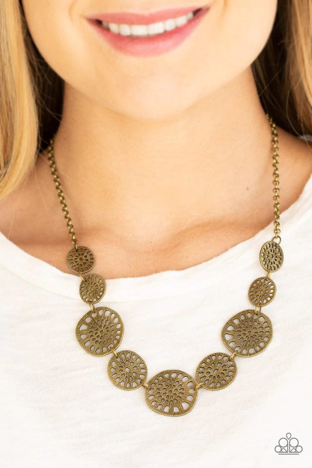 Our Own Free WHEEL - Brass Necklace Paparazzi