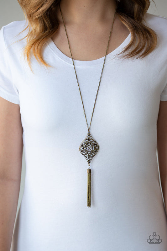 Paparazzi Totally Worth the TASSEL - Brass  Necklace