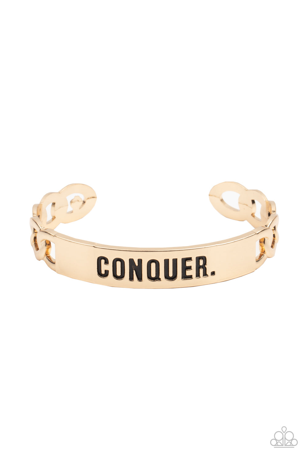 Conquer Your Fears - Gold  Mens Bracelet Paparazzi