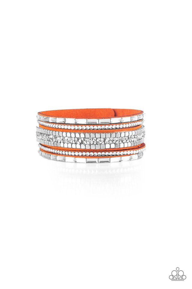 Rebel In Rhinestones - Orange Bracelet Paparazzi