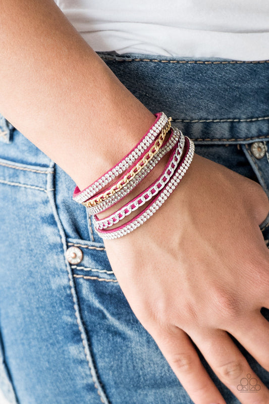 Fashion Fiend - Pink Snap Bracelet Paparazzi